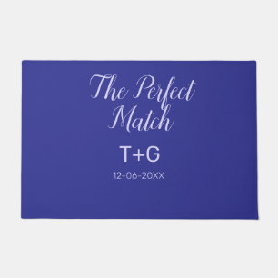Paillasson Le parfait accord royal bleu luxe ajout couple nom