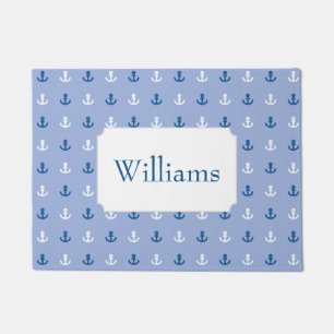 Paillasson Le petit motif mignon   d'Ancre ajoutent votre nom