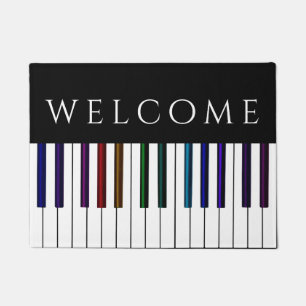 Paillasson Le piano coloré de musique verrouille l'accueil d