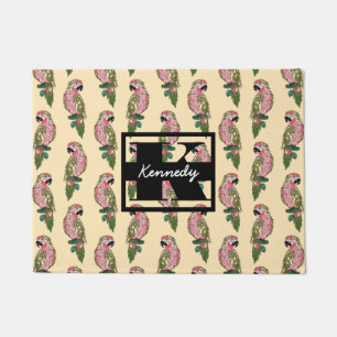 Paillasson Le style de Zentangle Parrots le monogramme de  