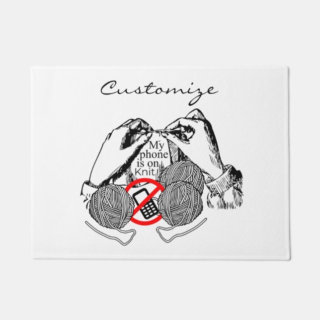 Paillasson Le téléphone est sur Knit Thunder_Cove (Devant)