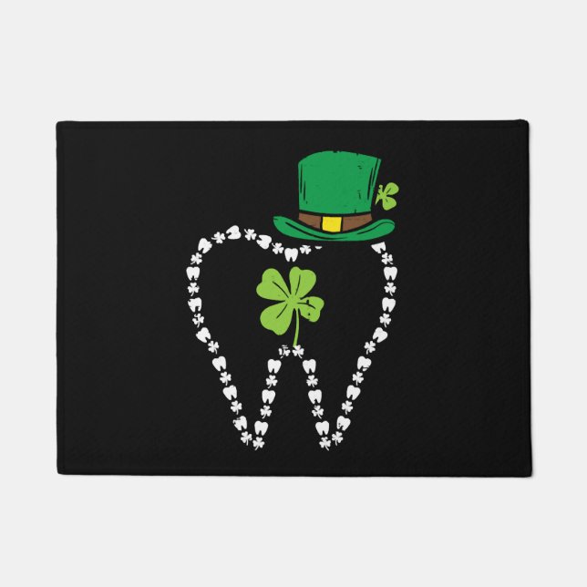 Paillasson Leprechaun Shamrock dentaire St Patrick Dentiste d (Devant)