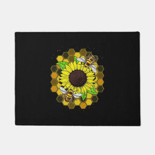 Paillasson Les abeilles de tournesol hippie