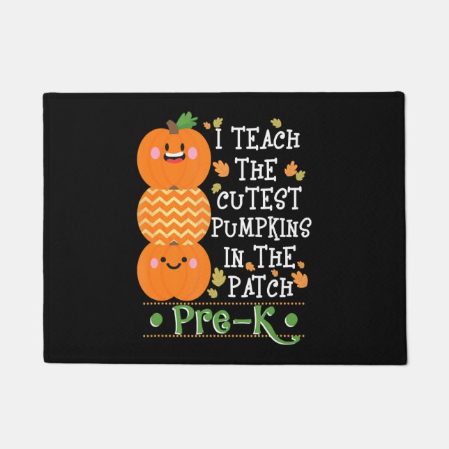 Paillasson Les Citrouilles À Patch Pré K Enseignant Halloween (Devant)