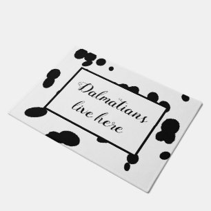 Paillasson Les Dalmatiens vivent ici Motif de fourrure noire