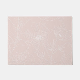 Paillasson Les fleurs blanches à la mode esquissent le desig