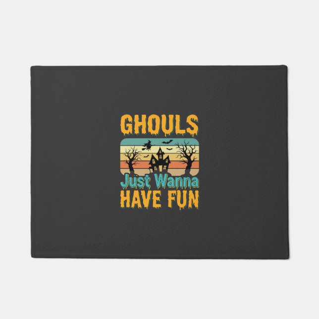 Paillasson Les goules veulent juste s'amuser Design Halloween (Devant)