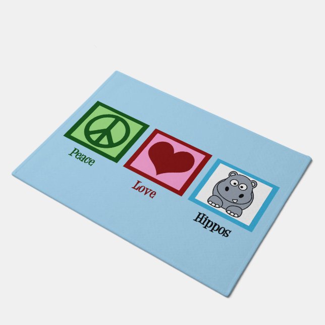 Paillasson Les hippopotames de paix (Incliné)