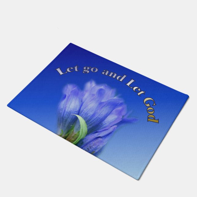 Paillasson Let Go Let Let God Gentian Flower Citation inspira (Incliné)
