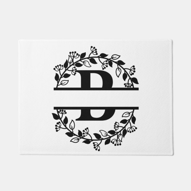 Paillasson Lettre B Monogramme Personnalisé (Devant)