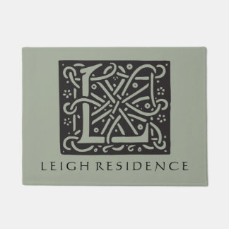 Paillasson Lettre celtique de noeud L monogramme avec le nom
