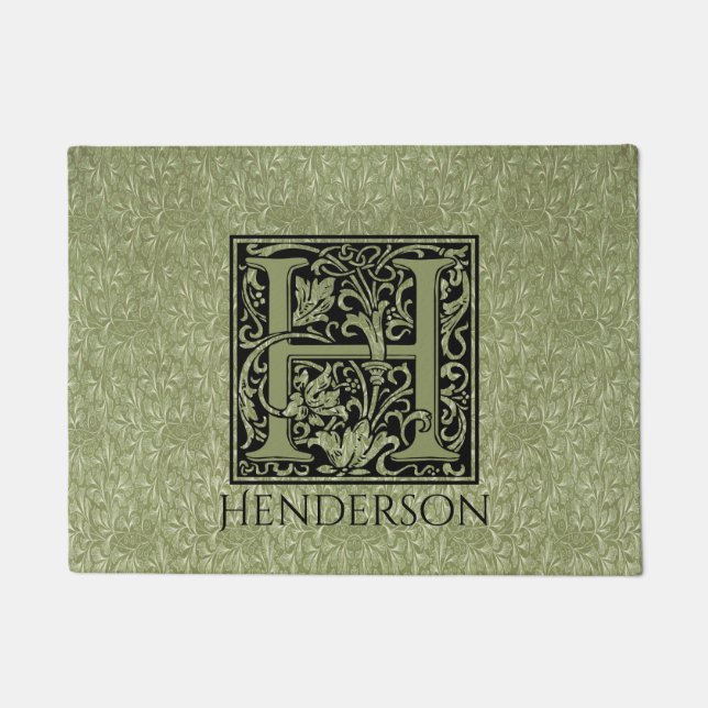 Paillasson Lettre H Première lettre Monogramme Personnalisé (Devant)