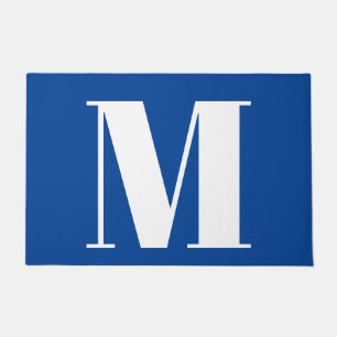 Paillasson LETTRE INITIALE Bleu Profond Monogramme Moderne De