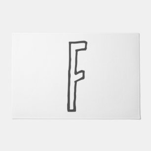 PAILLASSON LETTRE INITIALE GRECQUE ET BLANC MONOMOBILE PLAINE