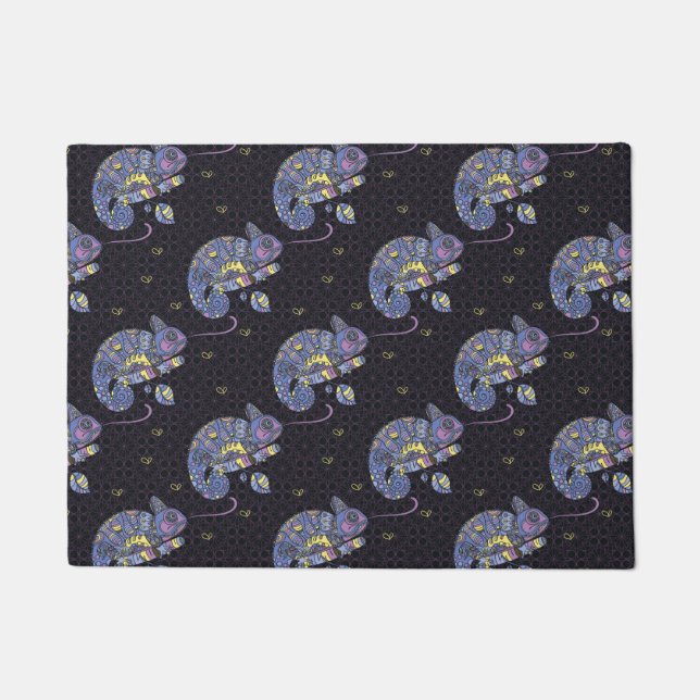 Paillasson Lézard de Zentangle (Devant)