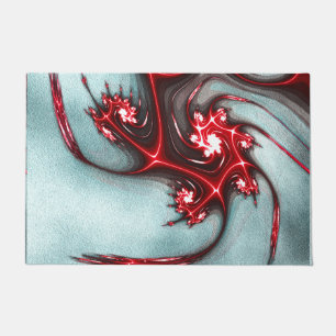Paillasson Lézard fractal rouge clignotant sur texture molle