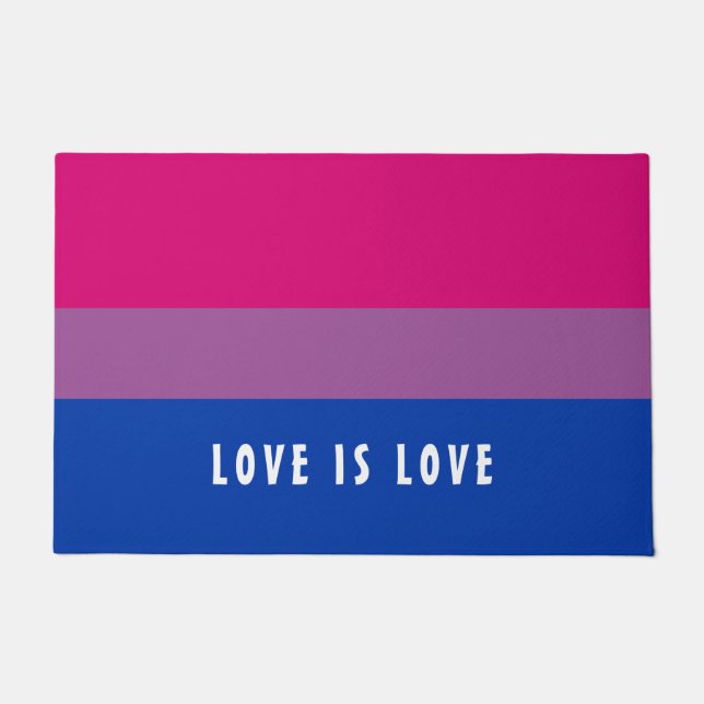 Paillasson LGBT Rainbow Bisexual Pride drapeau Texte personna (Devant)