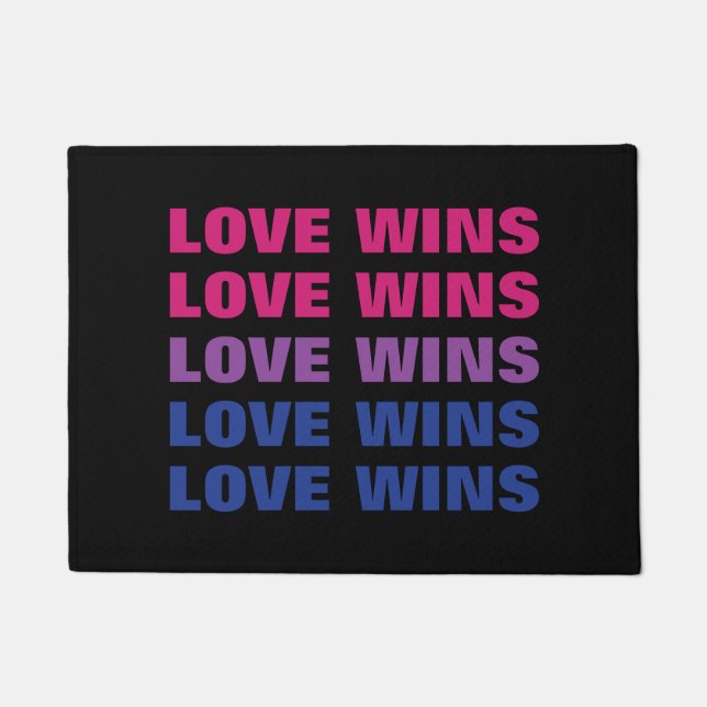 Paillasson LGBTQ Bisexual Pride Love gagne Custom Repeate Tex (Devant)