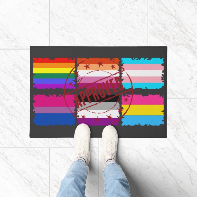 Paillasson LGBTQ Prière Mois Rayures Indicateurs (Intérieur)