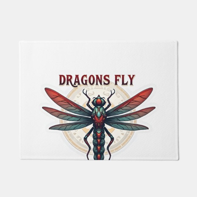 Paillasson Libellule Steampunk Usinée Cool - Les Dragons Vole (Devant)