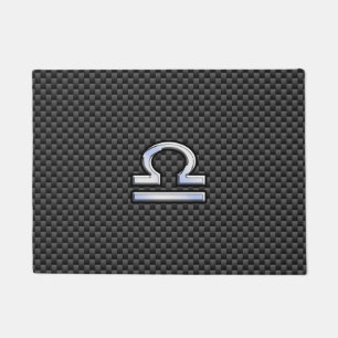 Paillasson Libra Zodiac Sign on Black Carbon Fibre Print
