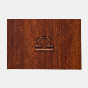 Paillasson Libra Zodiac Sign on Mahogany Brown Style