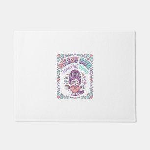 Paillasson Licorne Chignon Messy Maman Licorne Graphique Rétr