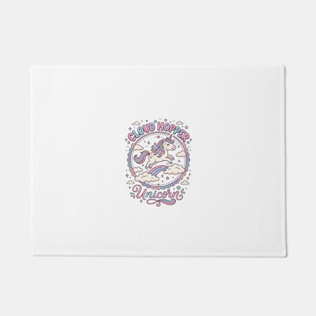 Paillasson Licorne Cloud Hopper Licorne Ludique Cadeau Mignon (Devant)