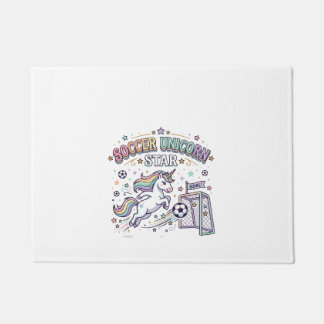 Paillasson Licorne Football Licorne Étoile Drôle Vector Desig