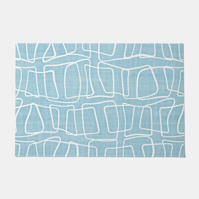 Paillasson Light Pastel Blue Modern Round Carré Motif (Devant)