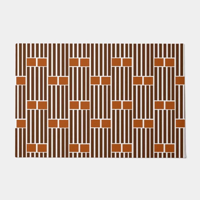 Paillasson Lignes et boîtes marron (Devant)