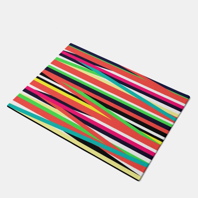 Paillasson Lignes géométriques colorées Bandes Multi (Incliné)