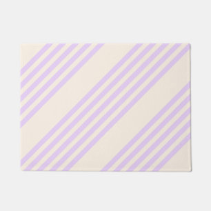 Paillasson Lilac violet et beige cinq bandes motif