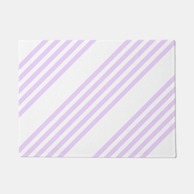 Paillasson Lilac violet et blanc cinq bandes motif (Devant)