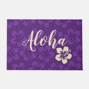 Paillasson L'île Hibiscus Hawaiian Pinstriped Floral Aloha