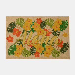 Paillasson Limahuli Garden Vintage Hawaii Orange Aloha