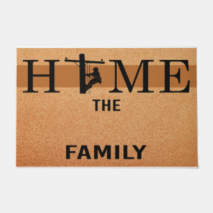 Paillasson Lineman Home Doormat, Famille Lineman personnalis