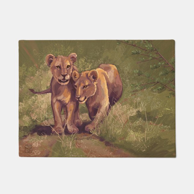 Paillasson Lion Cubs Art (Devant)