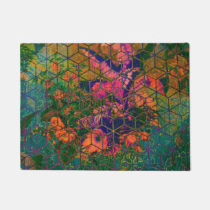 Paillasson Lion Vintage Green Safari Tropical Jungle Wildlife