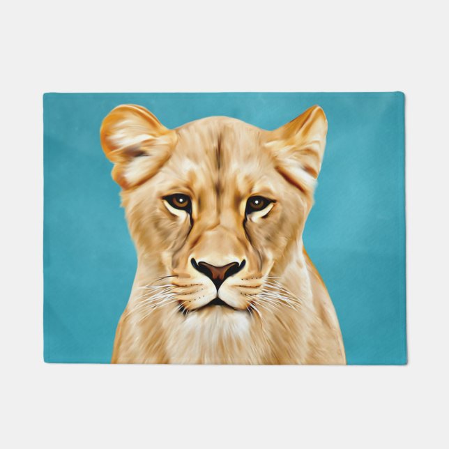 Paillasson Lioness Portrait Peinture Wild Life Amateurs Cadea (Devant)