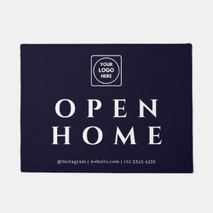 Paillasson Logo Bleu Marine   Panneau Immobilier Maison Ouver