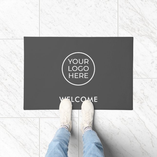 Paillasson Logo d'entreprise Grey Office Welcome (Intérieur)