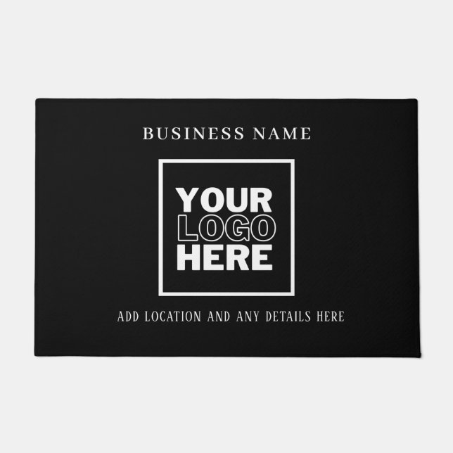 Paillasson Logo d'entreprise personnalisé noir et blanc (Devant)