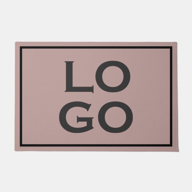 Paillasson Logo personnalisé sur Dusty Rose avec cadre (Devant)