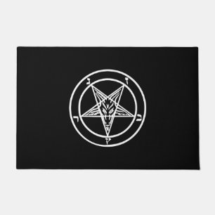 Paillasson Logo satanique de la chèvre de Pentagram inversé