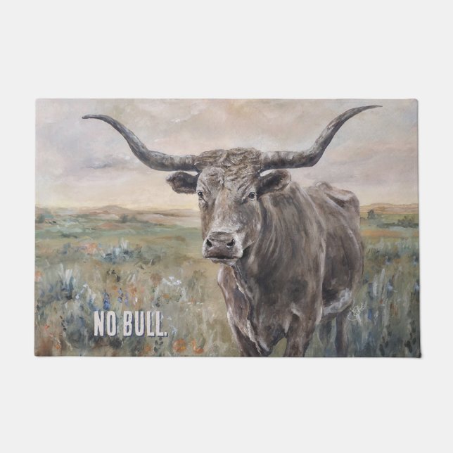 Paillasson "Longhorn" peint à la main (Devant)