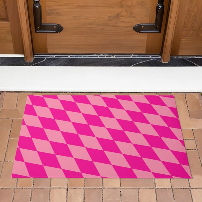 Paillasson Losanges Damier Rose Clair et Foncé Harlequin  (Créateur téléchargé)