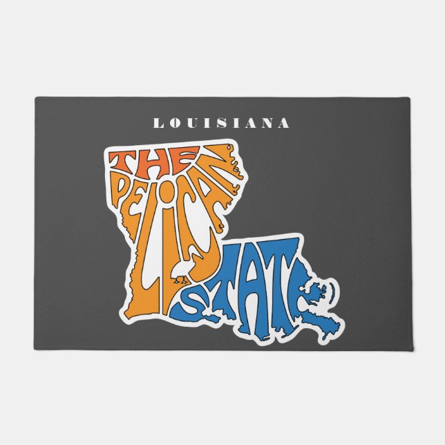 Paillasson Louisiane surnom Word Art (Devant)