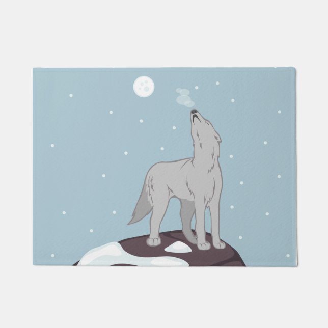 Paillasson Loup Arctique Hurleur (Devant)