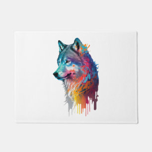 Paillasson Loup coloré